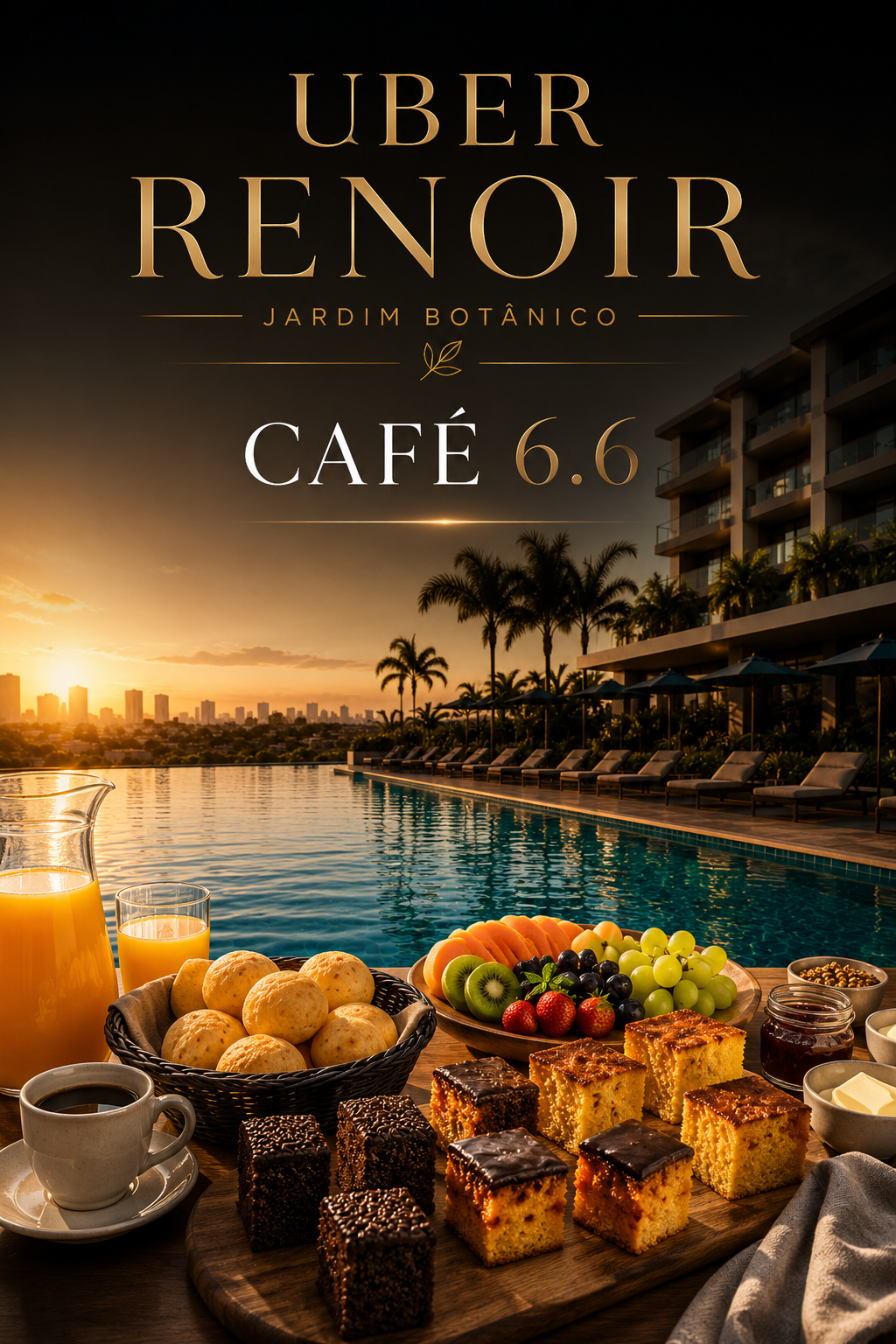 Café da manhã premium servido no estande BILD — Café 6.6 Uber Renoír