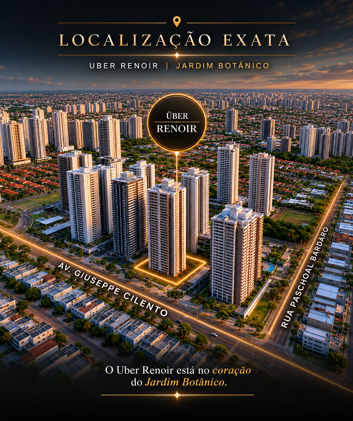 Localização exata do Uber Renoir no Jardim Botânico — esquina Av. Giuseppe Cilento com Rua Paschoal Bardaro, Ribeirão Preto